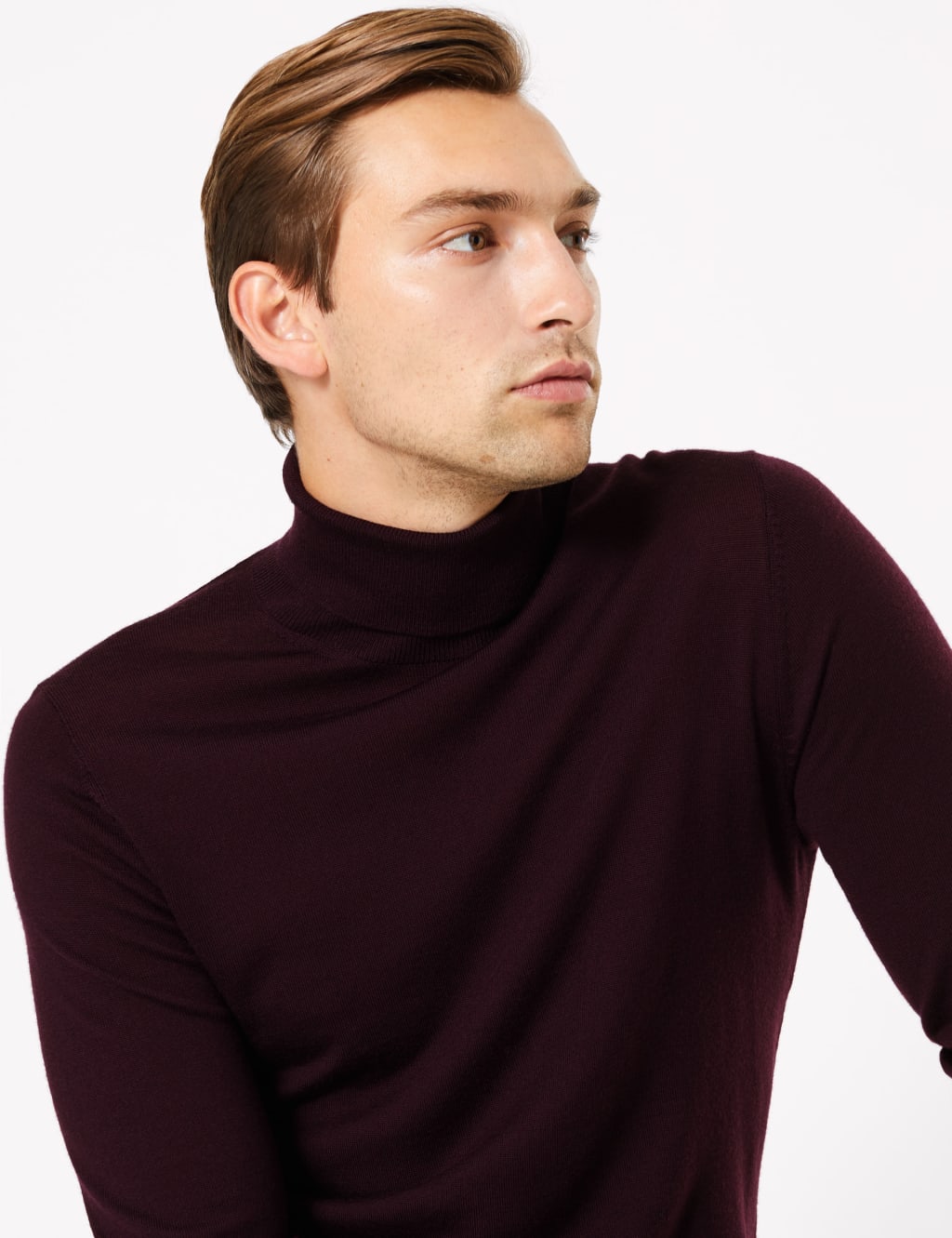 Pure Extra Fine Merino Wool Roll Neck Jumper 3 of 4
