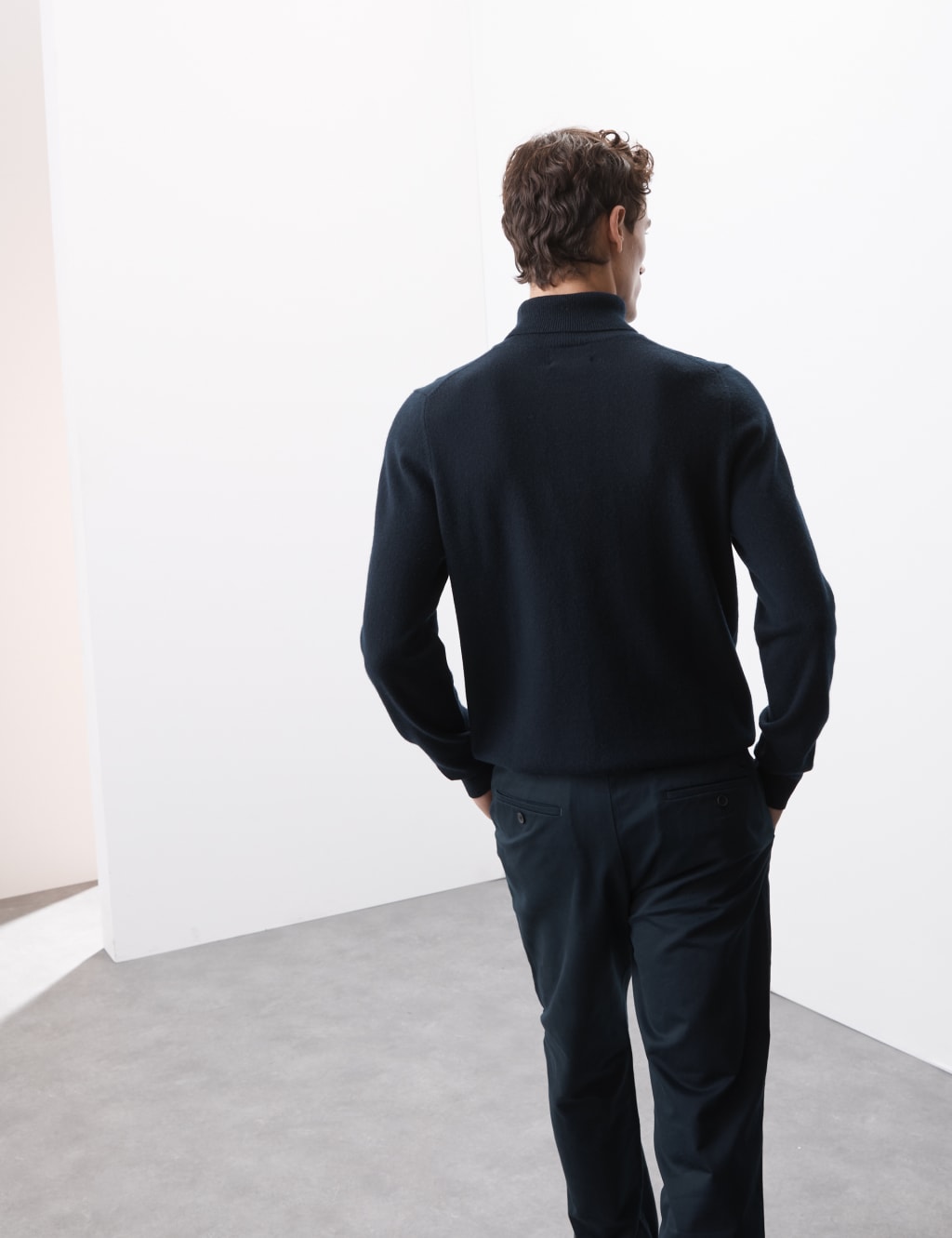 M and s cashmere polo neck clearance