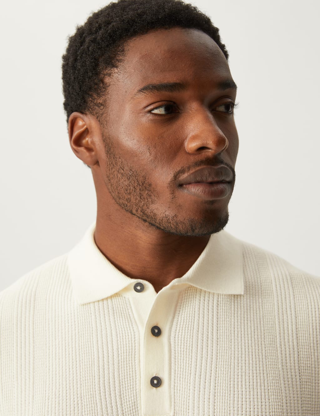 Cotton Rich Textured Knitted Polo Shirt 4 of 5