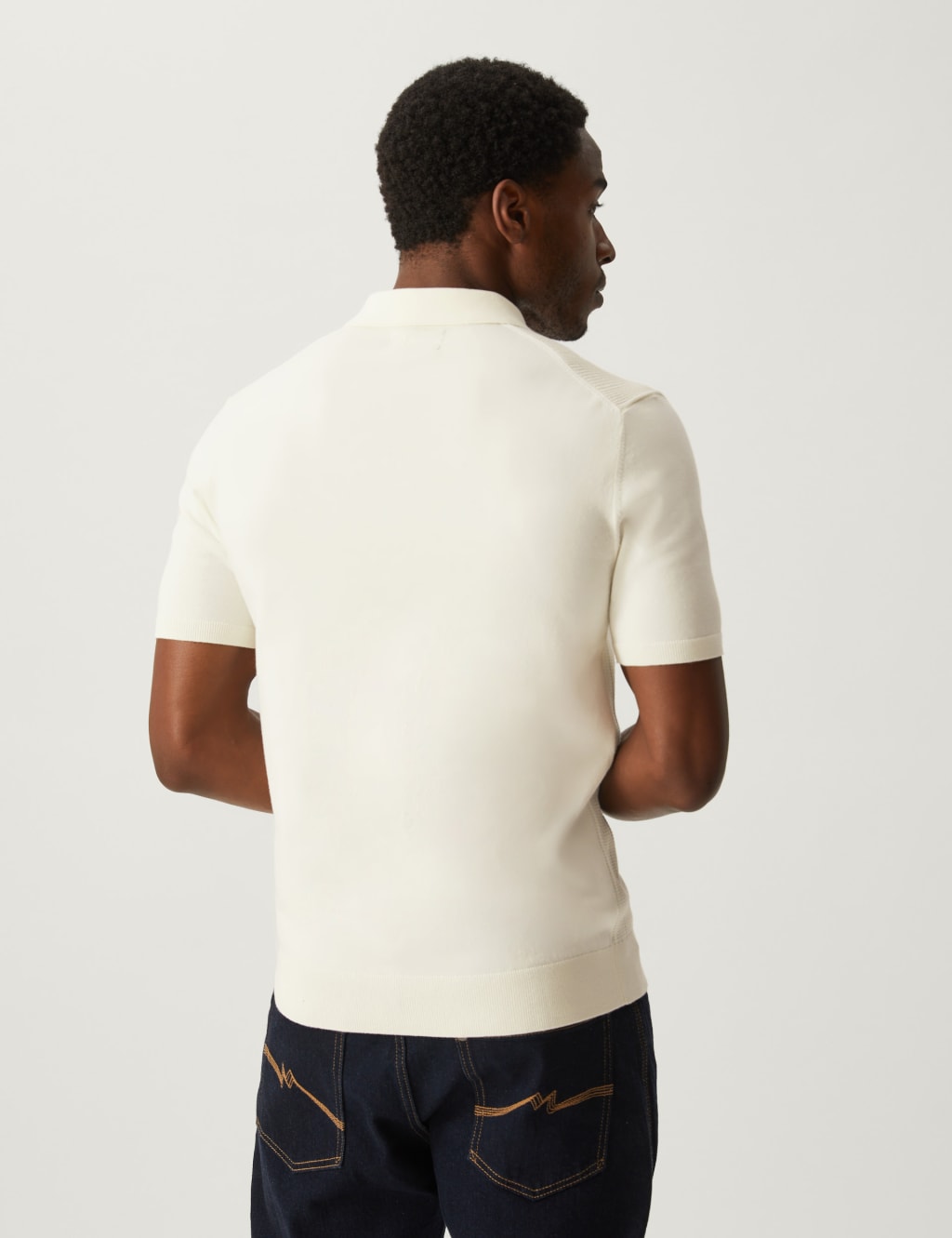 Cotton Rich Textured Knitted Polo Shirt 5 of 5