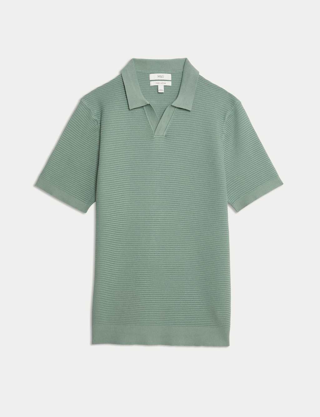 Pure Cotton Open Neck Knitted Polo Shirt 2 of 5
