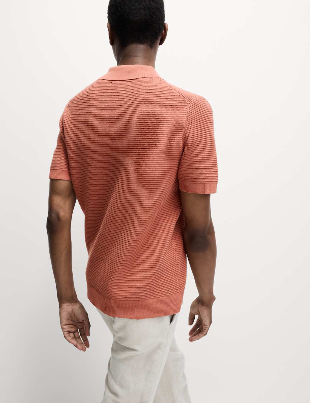 Pure Cotton Open Neck Knitted Polo Shirt 5 of 5