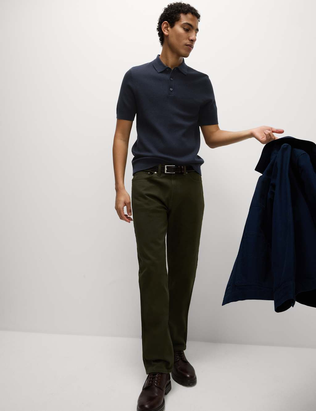 Cotton Rich Textured Knitted Polo Shirt 3 of 6