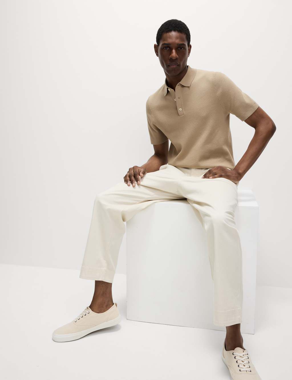 Cotton Rich Textured Knitted Polo Shirt 4 of 6
