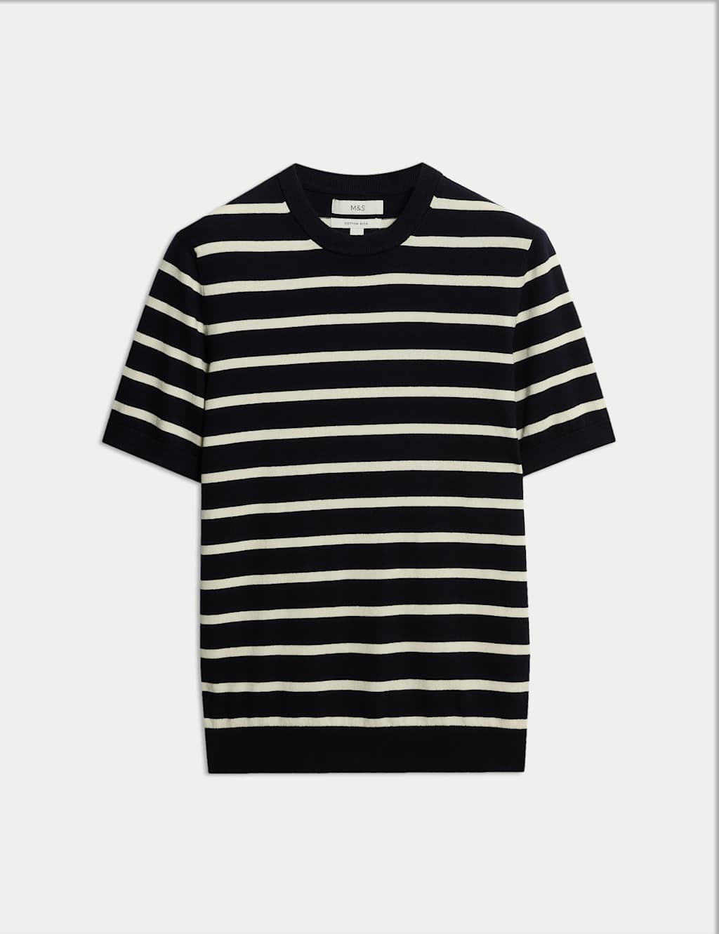 Cotton Rich Striped Knitted T-Shirt 2 of 6