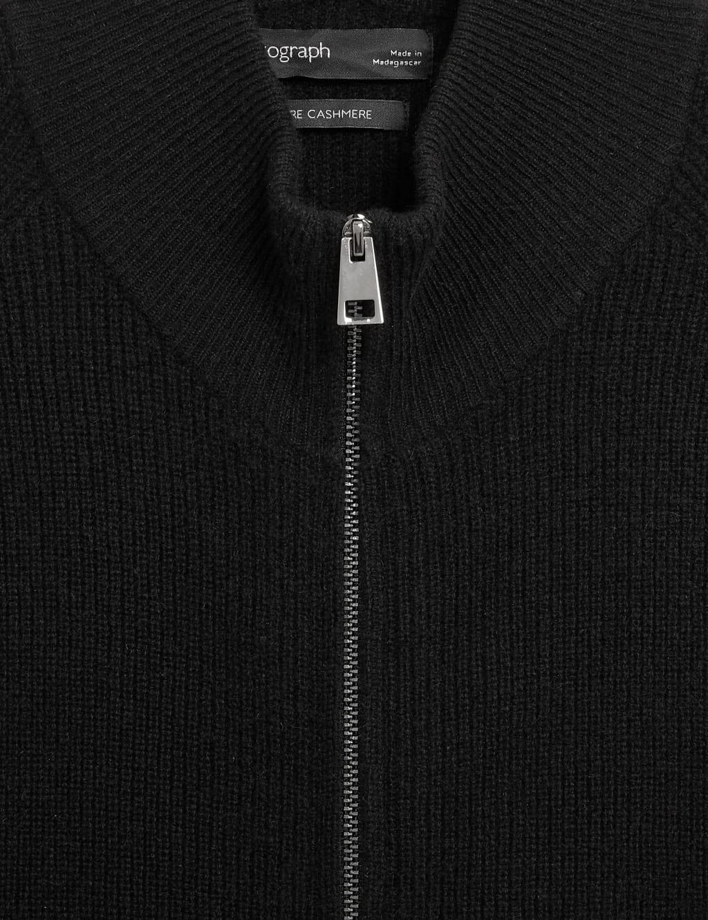 Pure Cashmere Textured Zip Up Cardigan 6 of 6