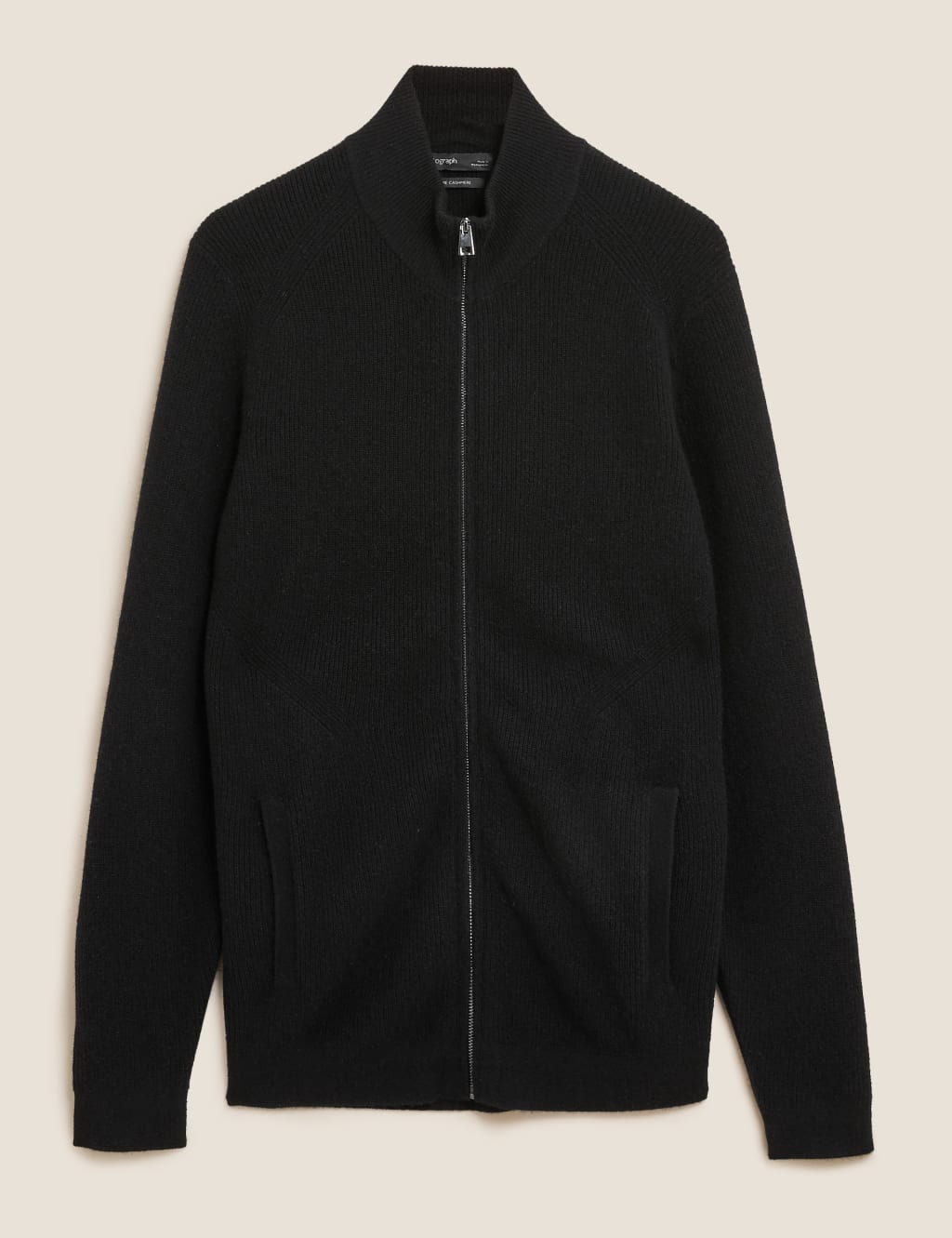 Pure Cashmere Textured Zip Up Cardigan Autograph M S