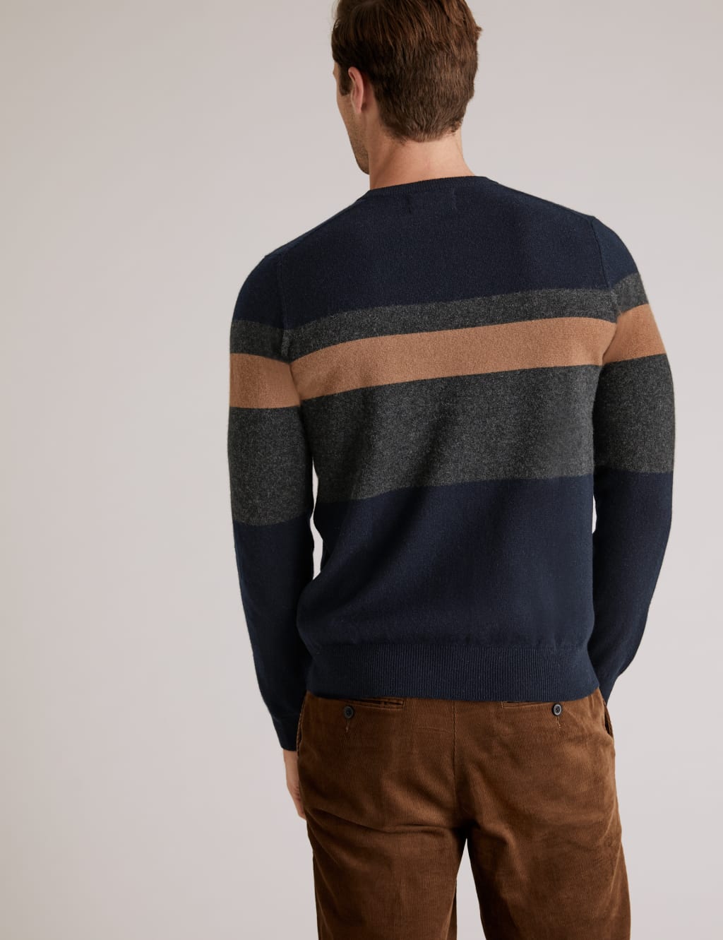 Pure Cashmere Striped Crew Neck Jumper 4 of 5