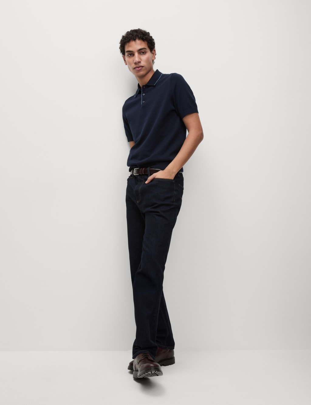 Cotton Rich Knitted Polo Shirt 4 of 5