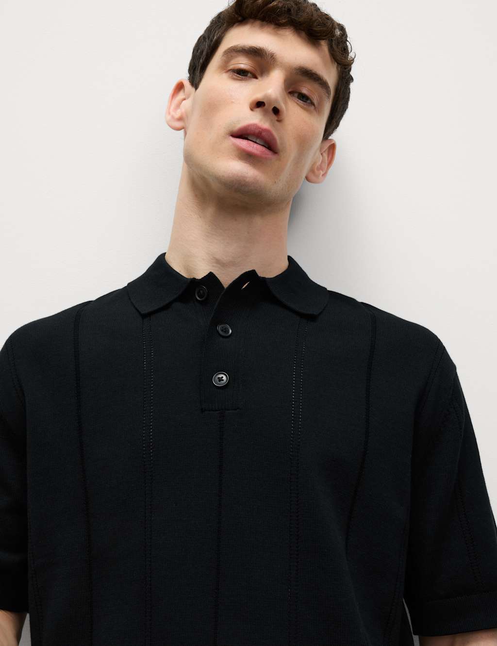 Pure Cotton Textured Knitted Polo Shirt 5 of 6