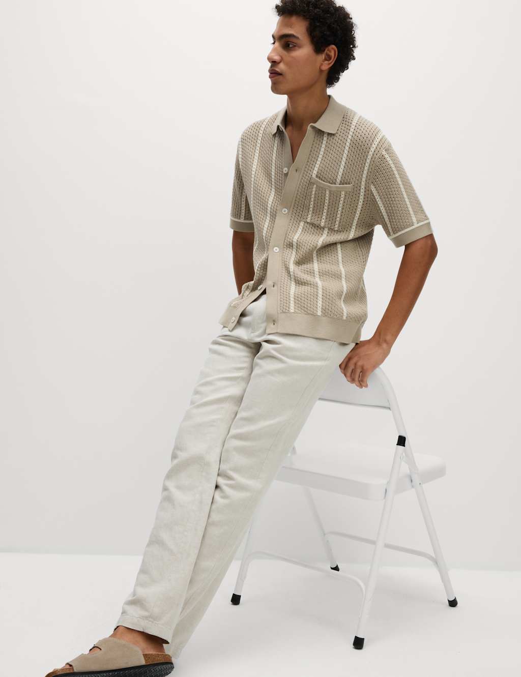 Pure Cotton Striped Knitted Polo Shirt 4 of 5