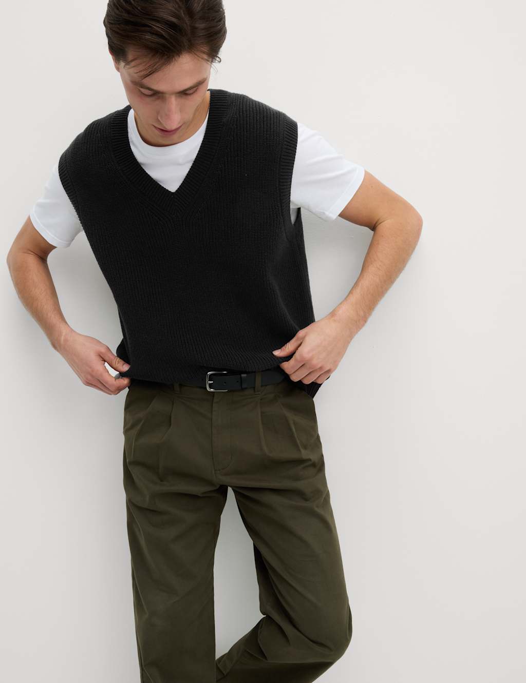 Pure Cotton Ribbed Knitted Vest 3 of 6