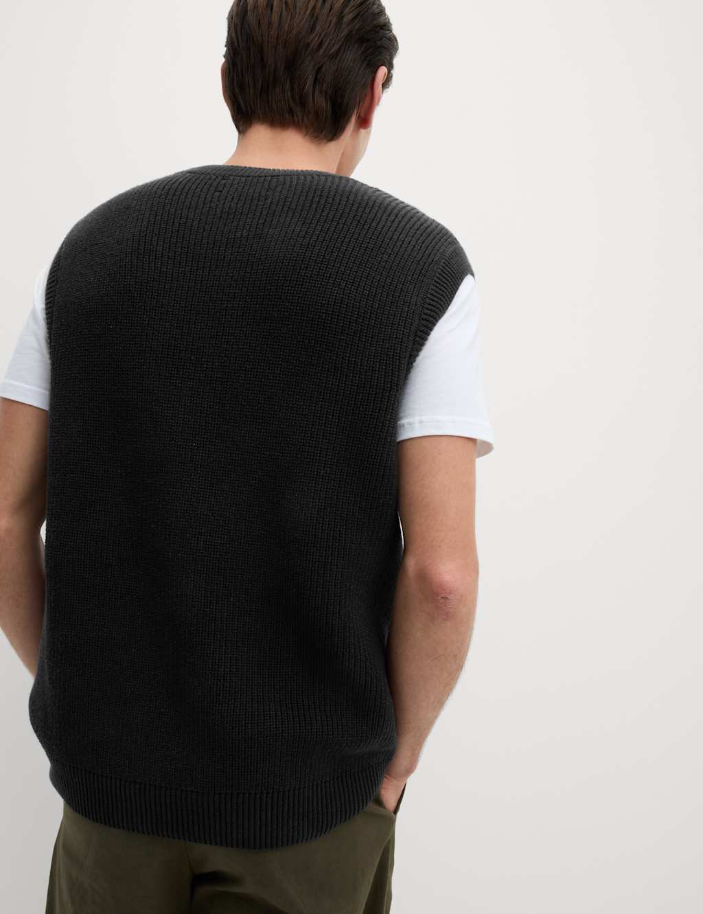 Pure Cotton Ribbed Knitted Vest 6 of 6