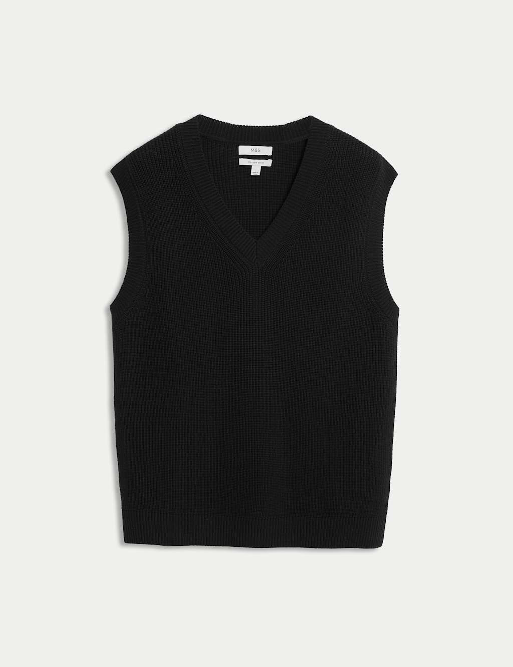 Pure Cotton Ribbed Knitted Vest 2 of 6