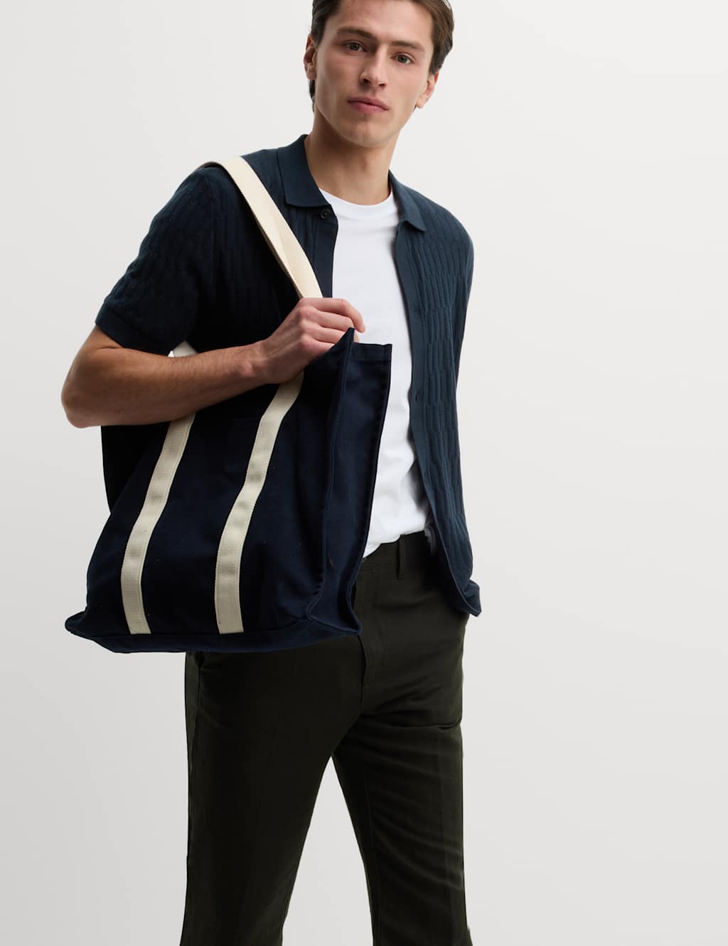 Cotton Rich Textured Knitted Polo Shirt 6 of 7
