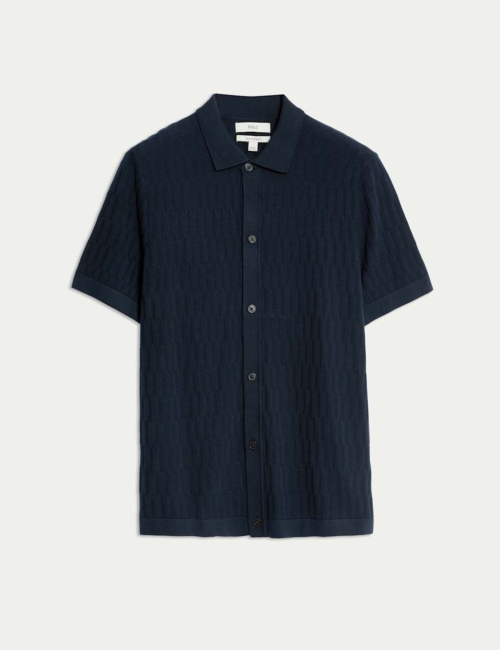 Cotton Rich Textured Knitted Polo Shirt 2 of 7