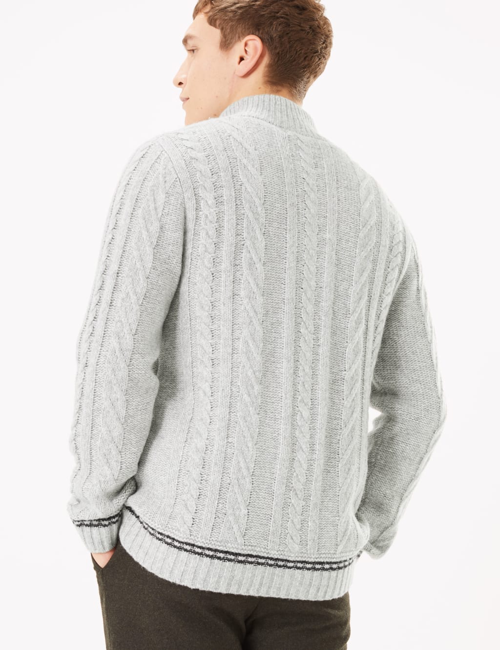 Cable Knit Cardigan with Wool 4 of 5