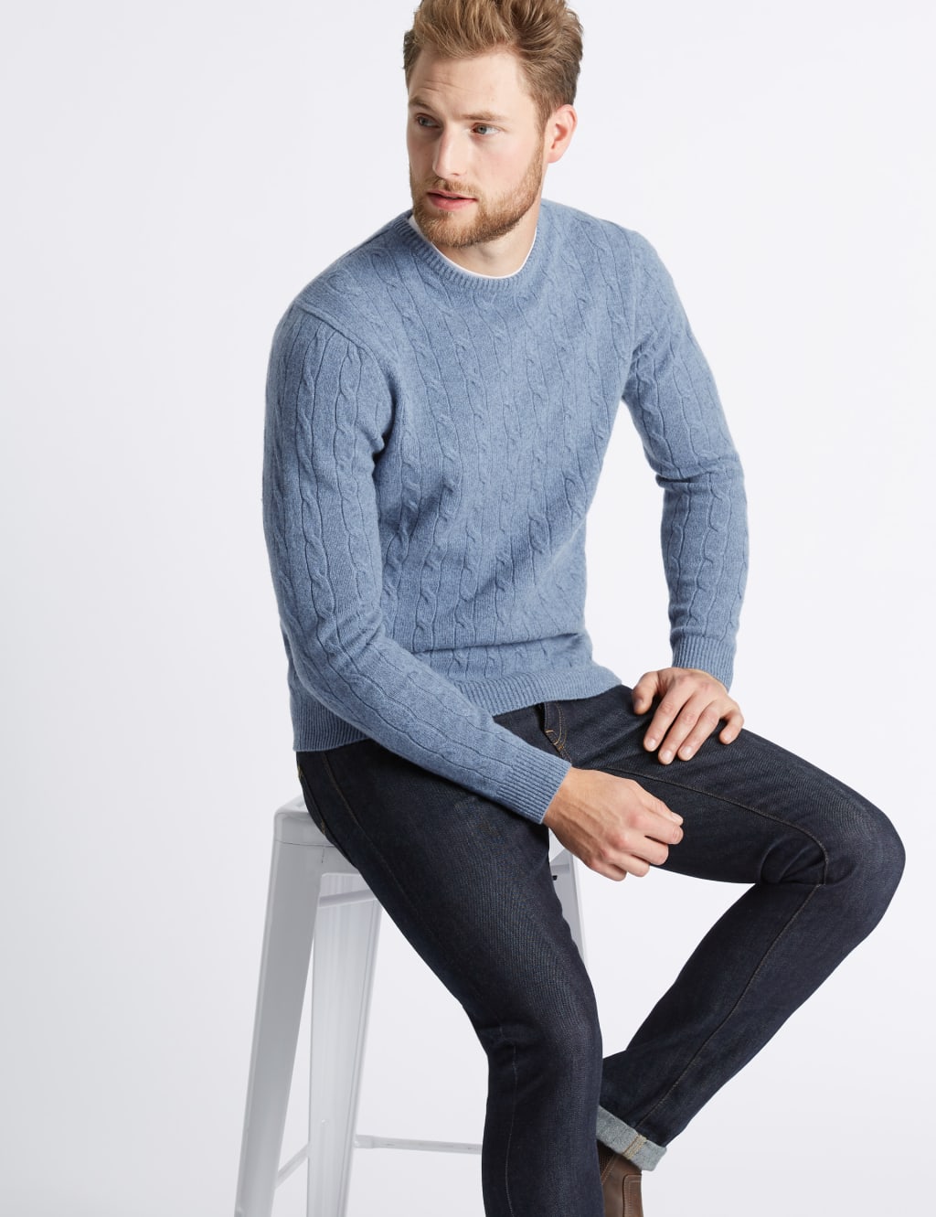 Merino Wool Cable Jumper with Yak Wool 3 of 5