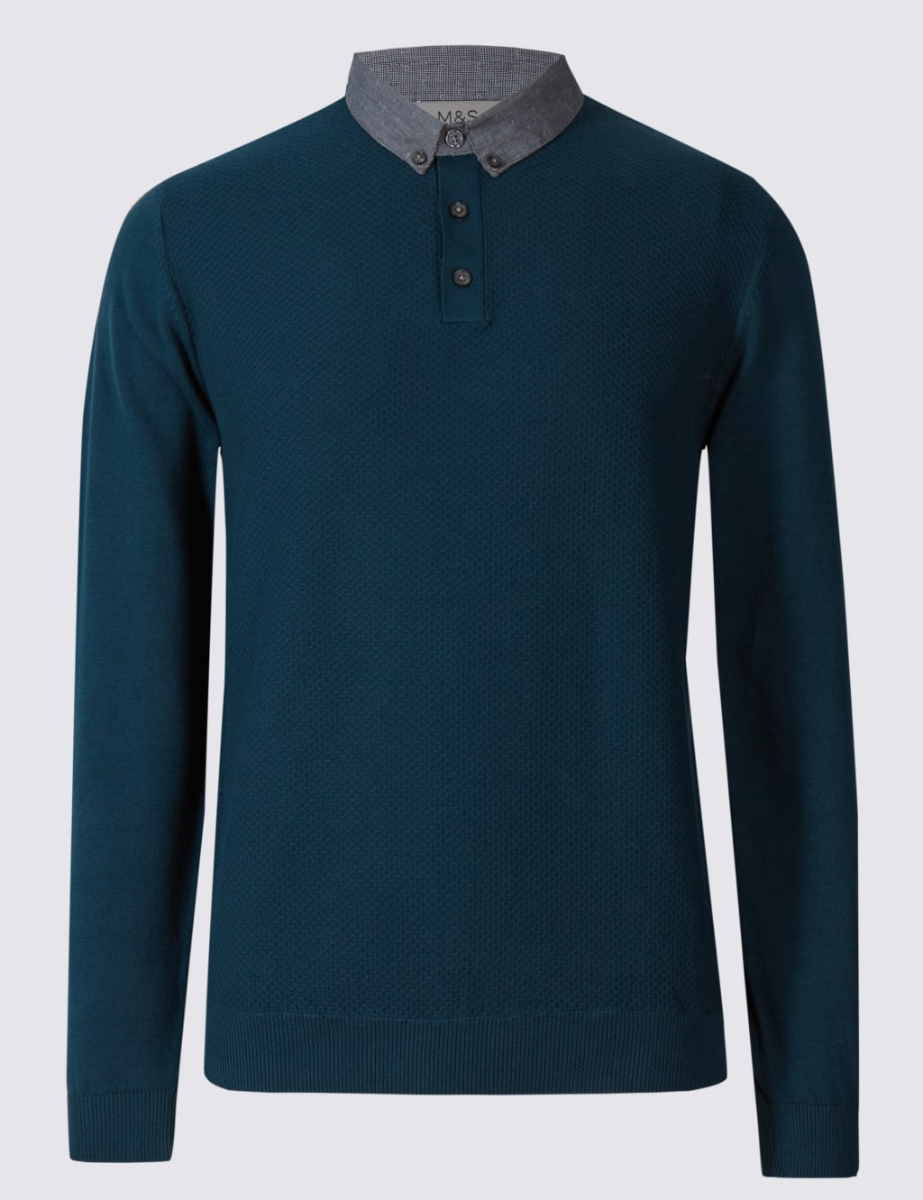 M & s mens mock shirt jumper shop