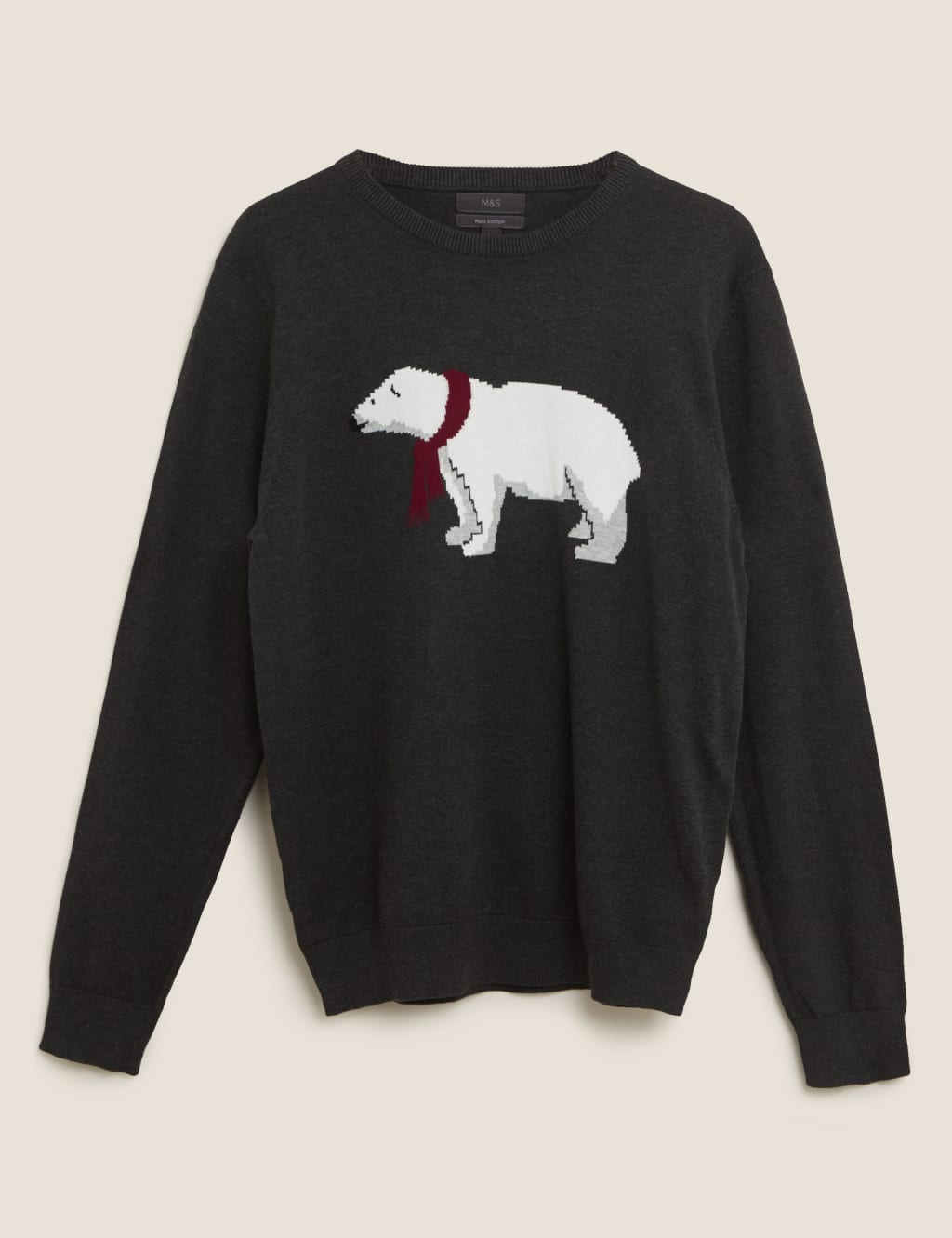 Pure Cotton Polar Bear Christmas Jumper M S Collection M S