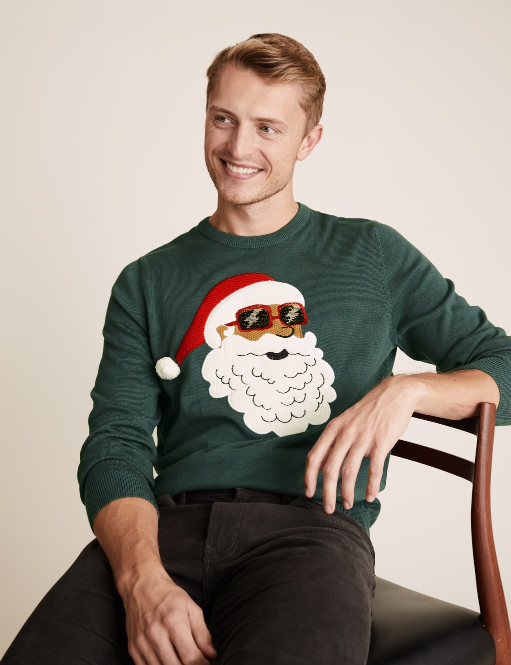 Pure Cotton Santa Christmas Jumper M S Collection M S