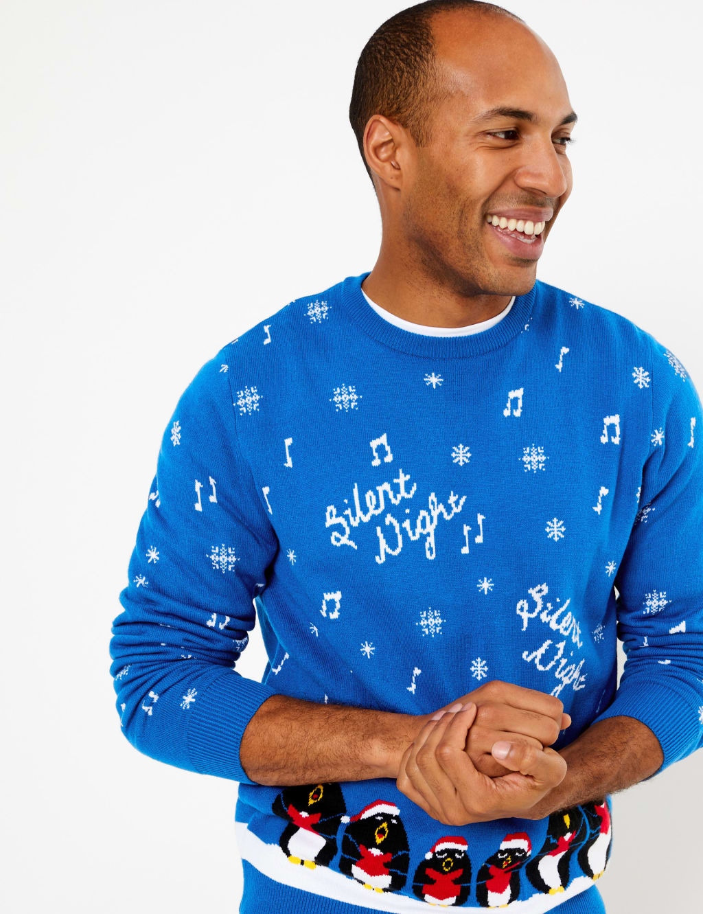 Christmas Singing Penguins Design Crew Neck Jumper 1 of 5