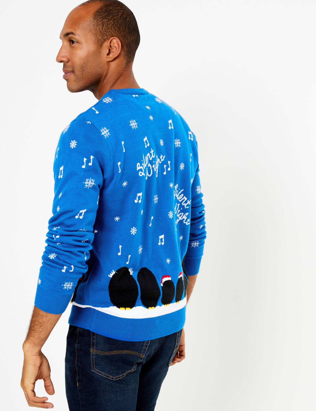 Christmas Singing Penguins Design Crew Neck Jumper 4 of 5