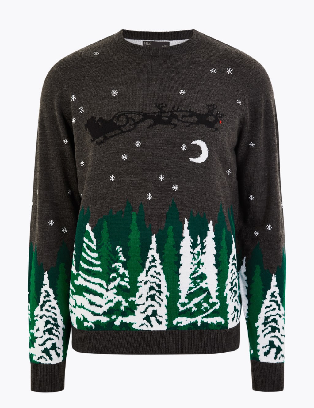 Christmas Forest & Sleigh Design Crew Neck Jumper 2 of 4