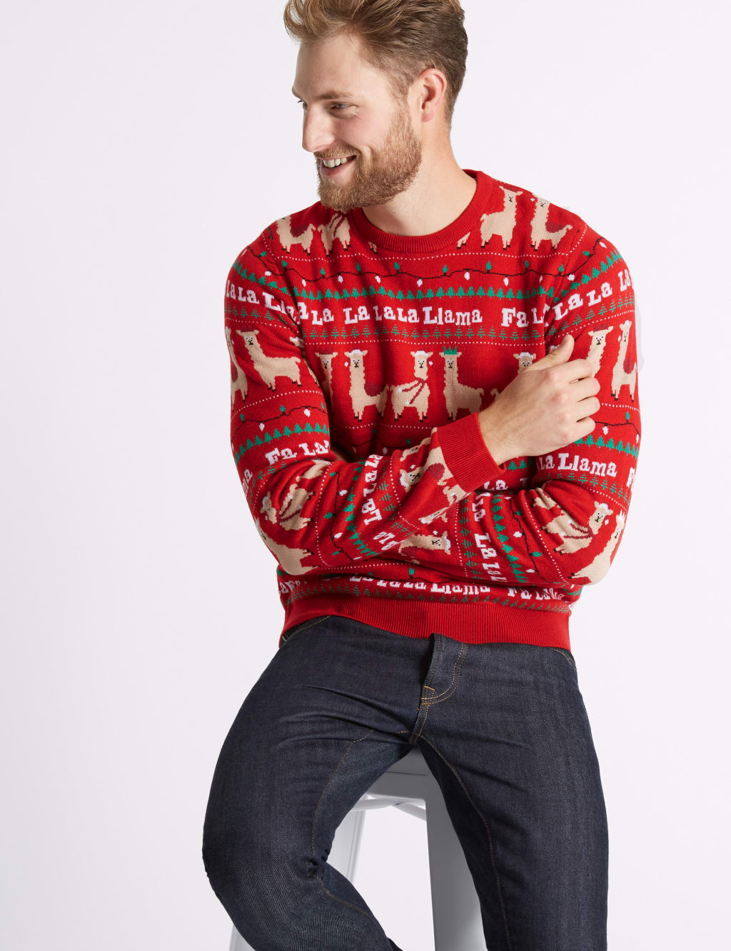 Falala Llama Christmas Jumper M S Collection M S