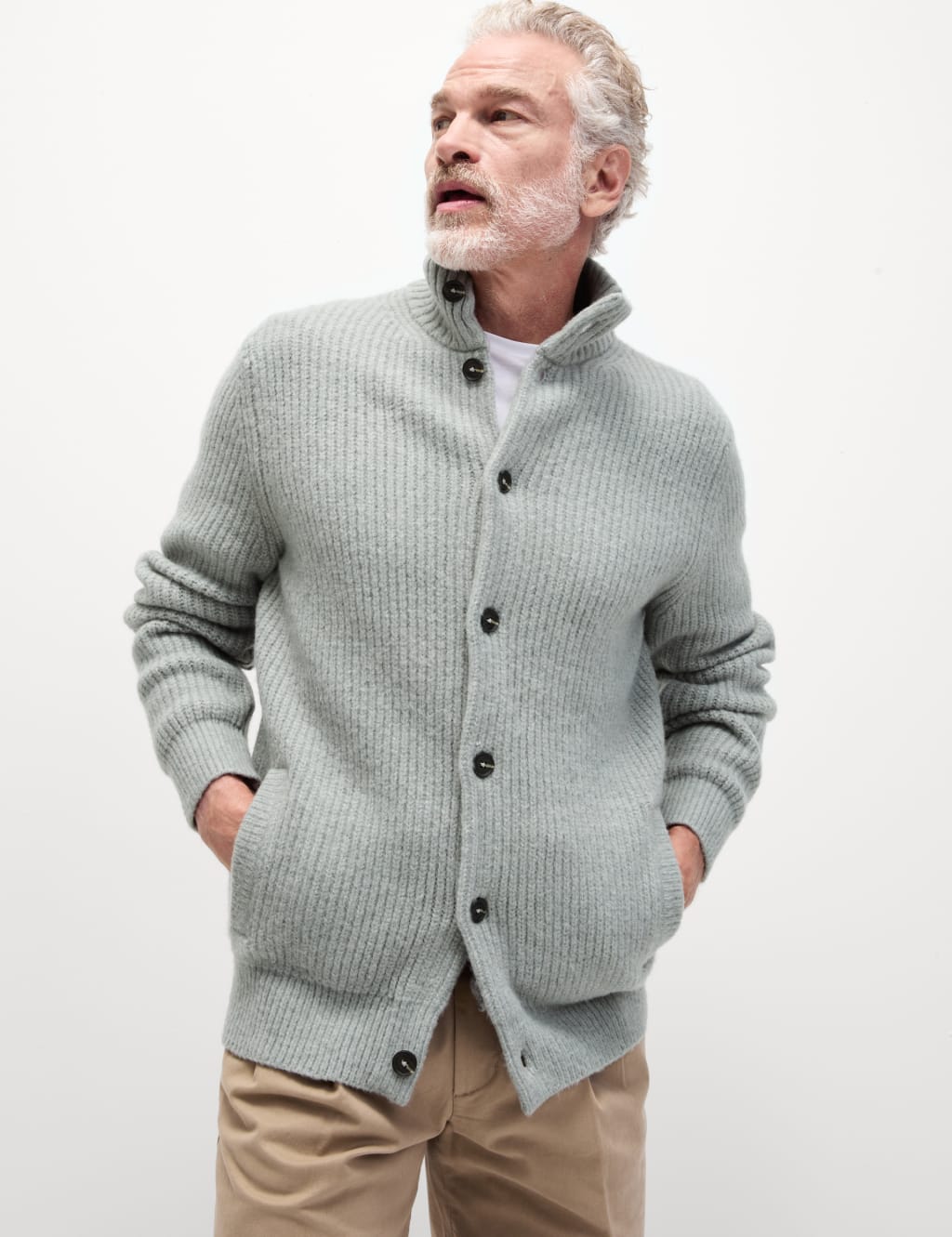 Supersoft Knitted Jacket with Wool M S Collection M S