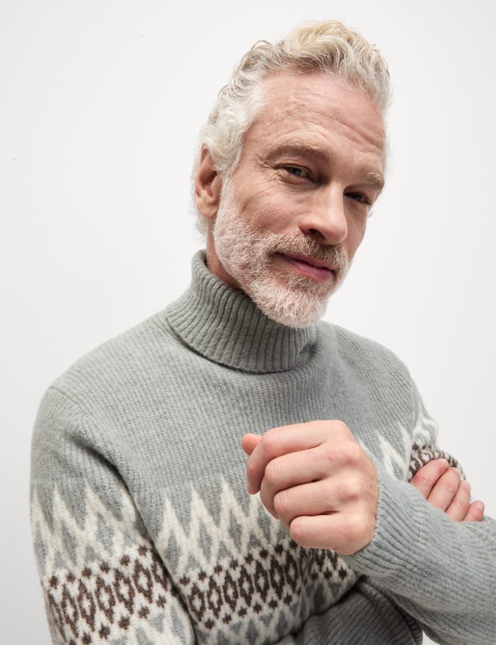 Super Soft Fair Isle Roll Neck Jumper with Wool M S Collection M S