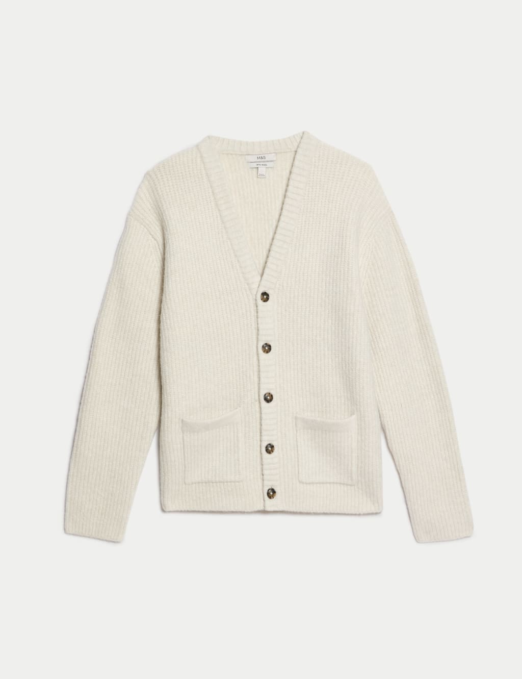 Supersoft Ribbed V-Neck Cardigan with Wool 2 of 7