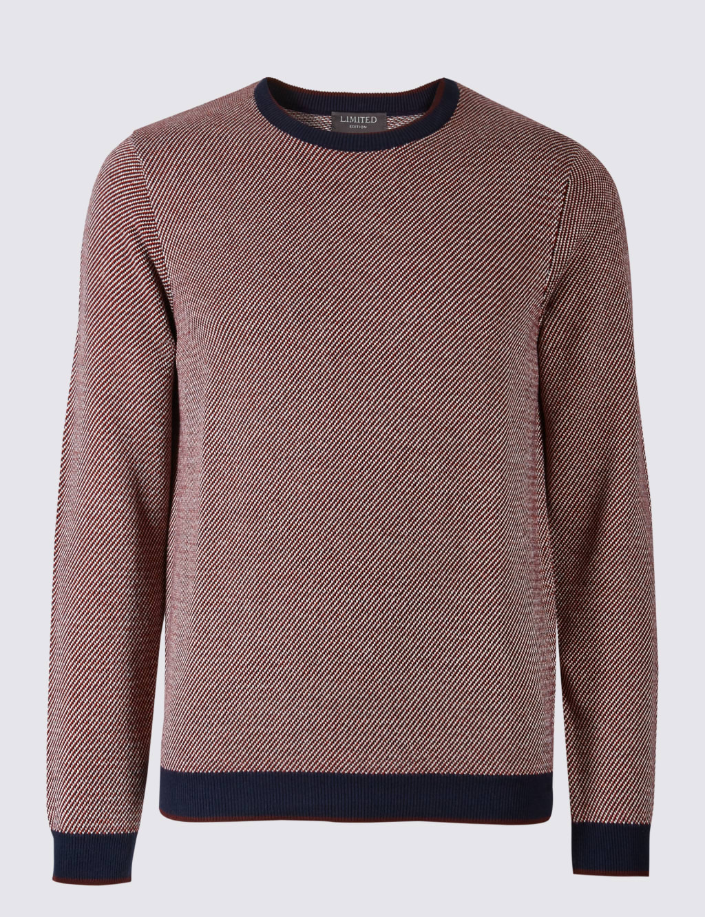 Pure Cotton Textured Slim Fit Jumper 2 of 4