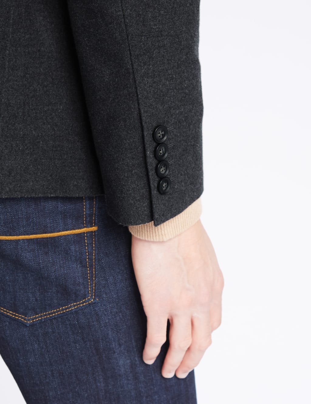 Pure Cotton Tailored Fit 2 Button Flannel Jacket 5 of 8