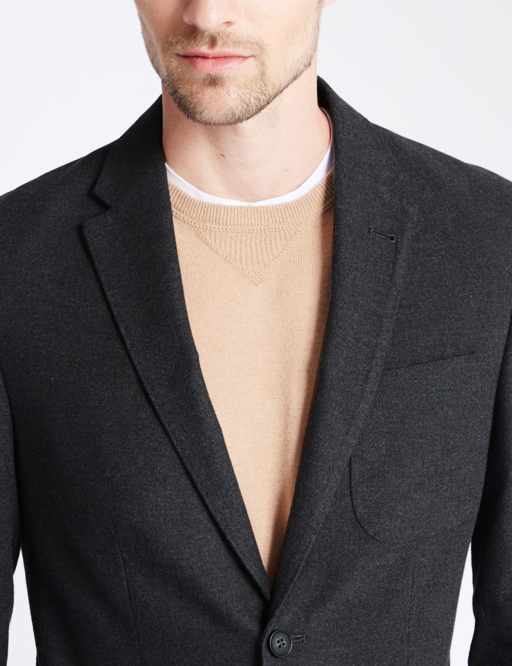 Pure Cotton Tailored Fit 2 Button Flannel Jacket 6 of 8