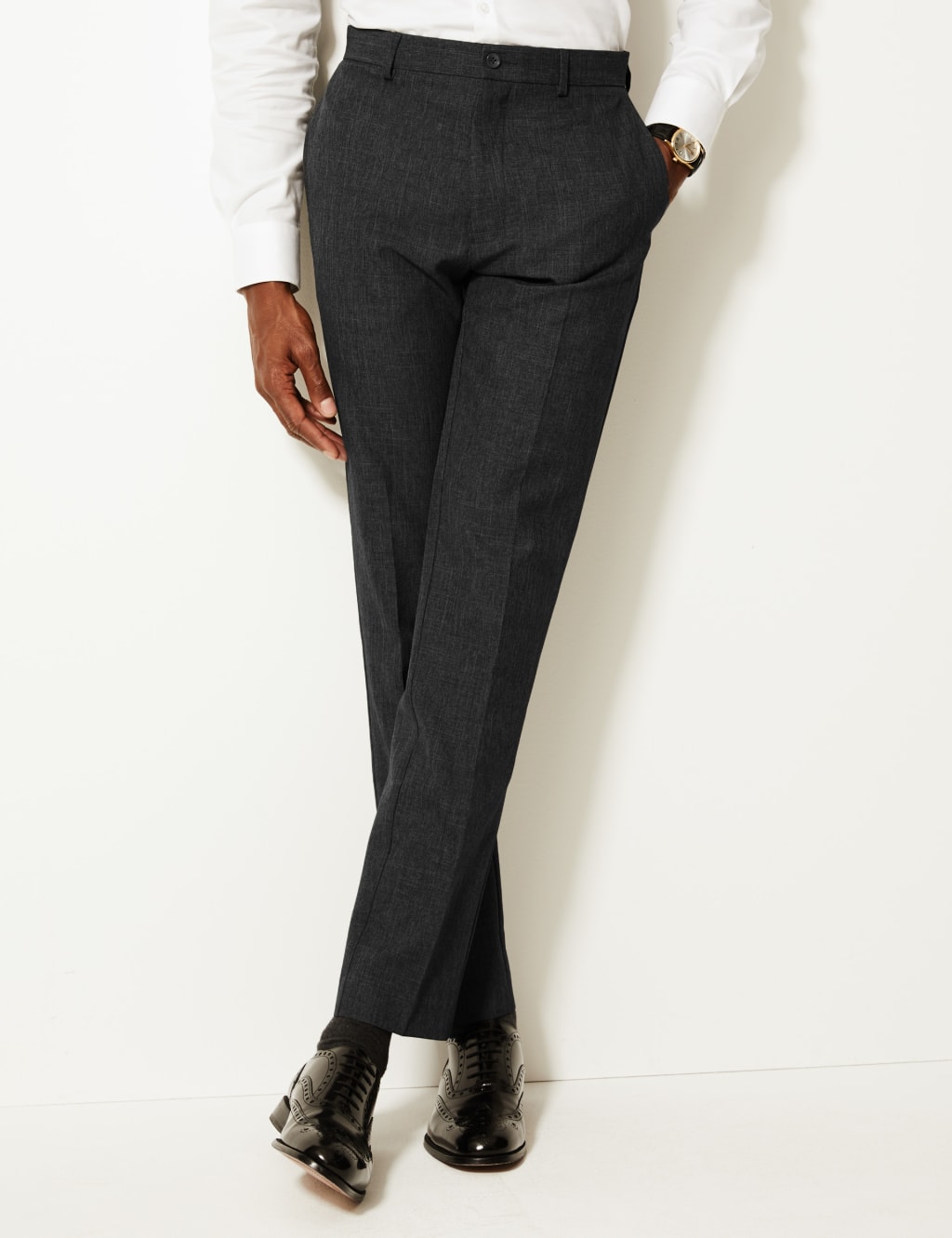 Skinny Fit Flat Front Trousers 3 of 4