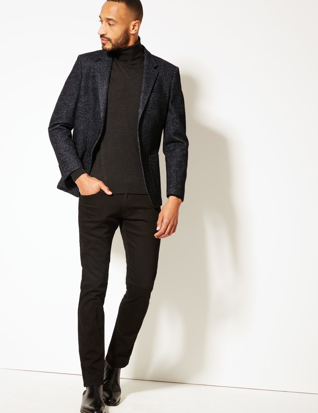 Charcoal Herringbone Tailored Fit Jacket 3 of 7