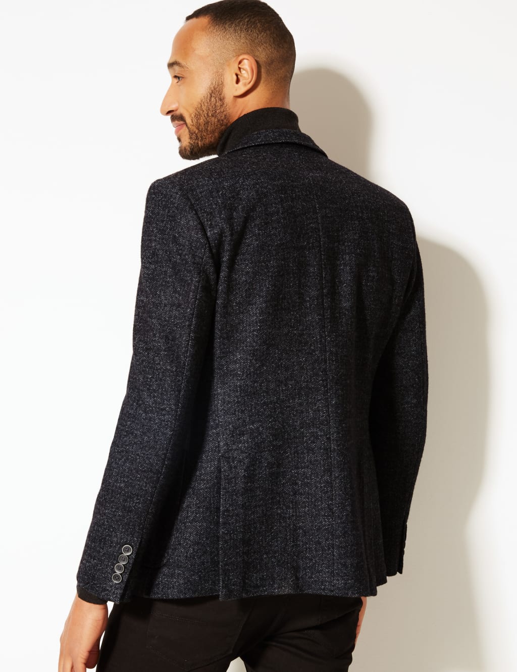 Charcoal Herringbone Tailored Fit Jacket 4 of 7
