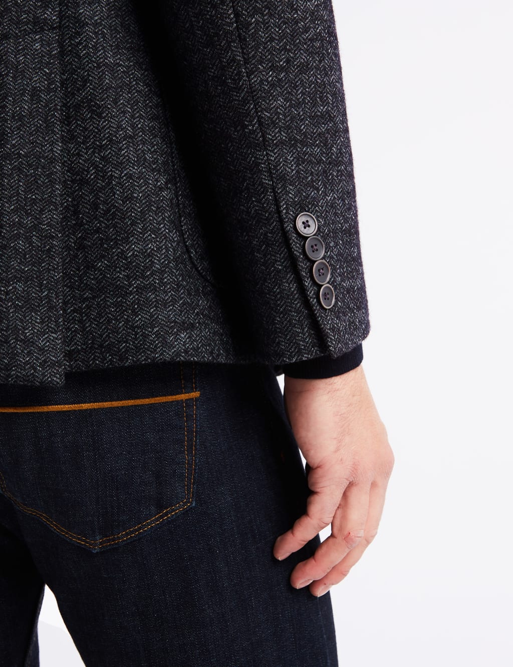 Charcoal Herringbone Tailored Fit Jacket 6 of 7