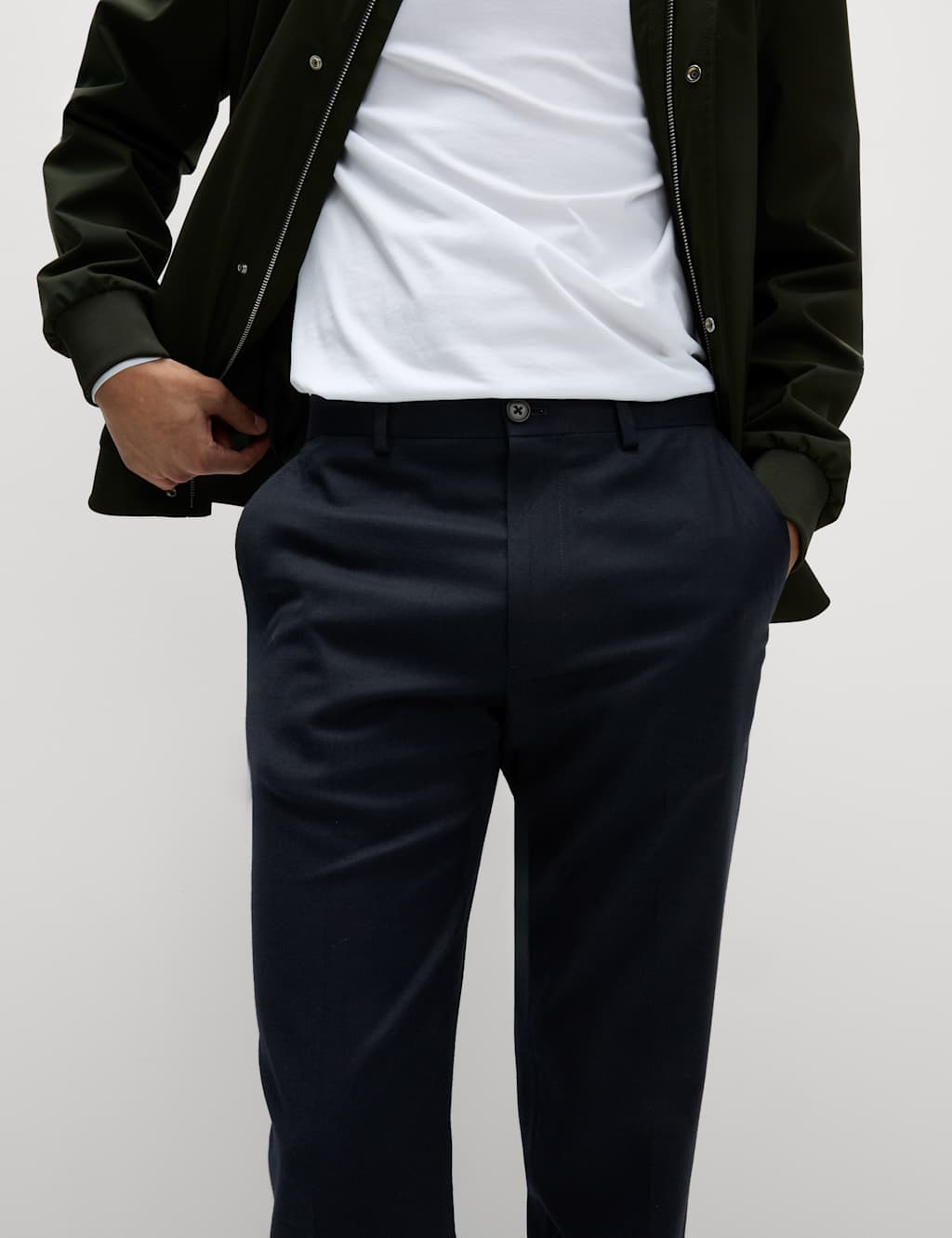 Slim Fit Wool Blend Trousers 3 of 6