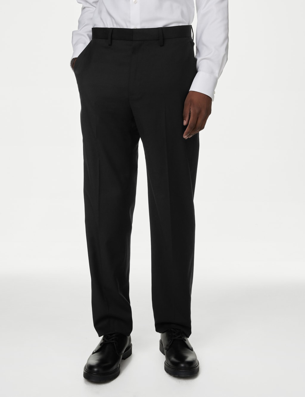 Regular Fit Wool Blend Trousers
