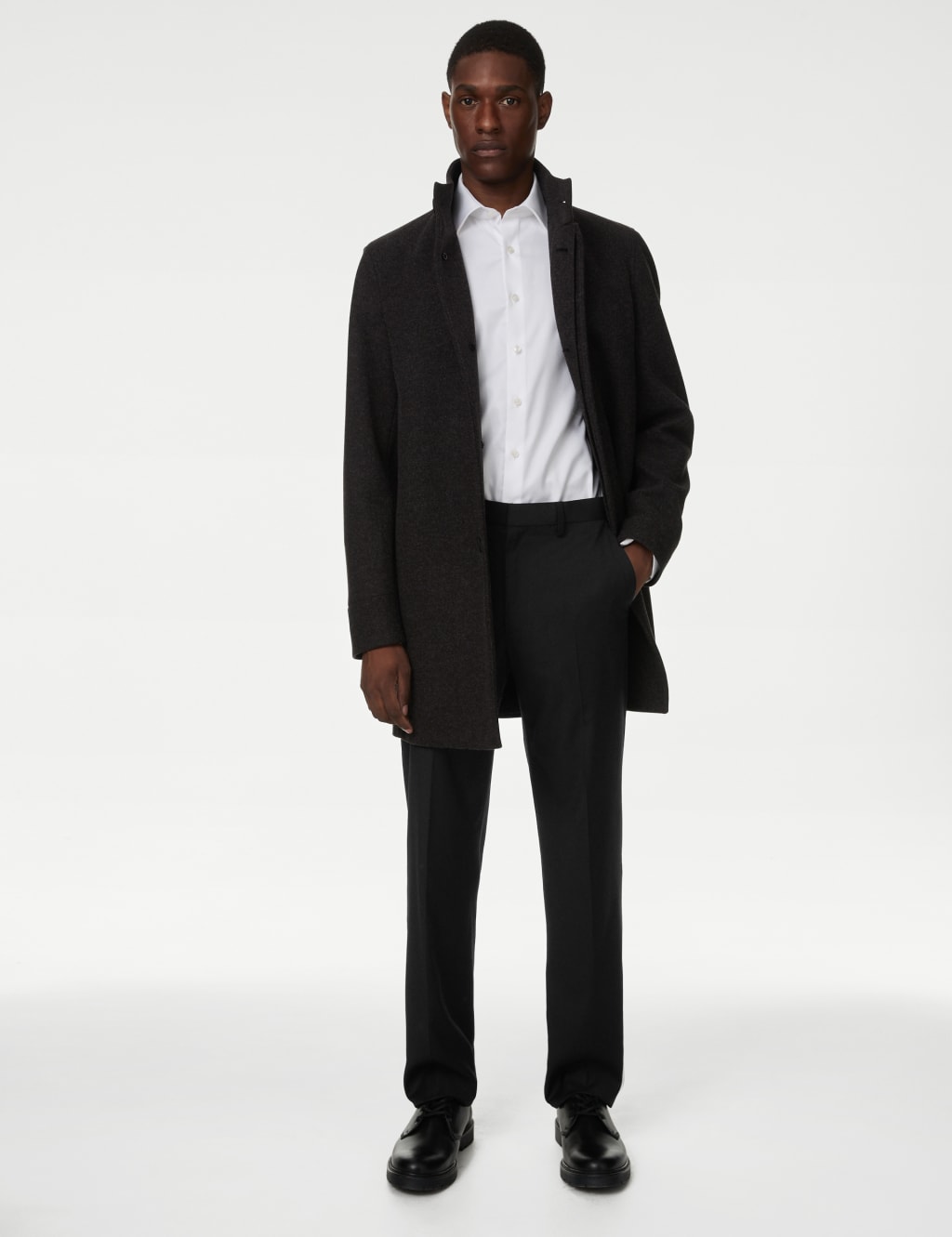 Regular Fit Wool Blend Trousers
