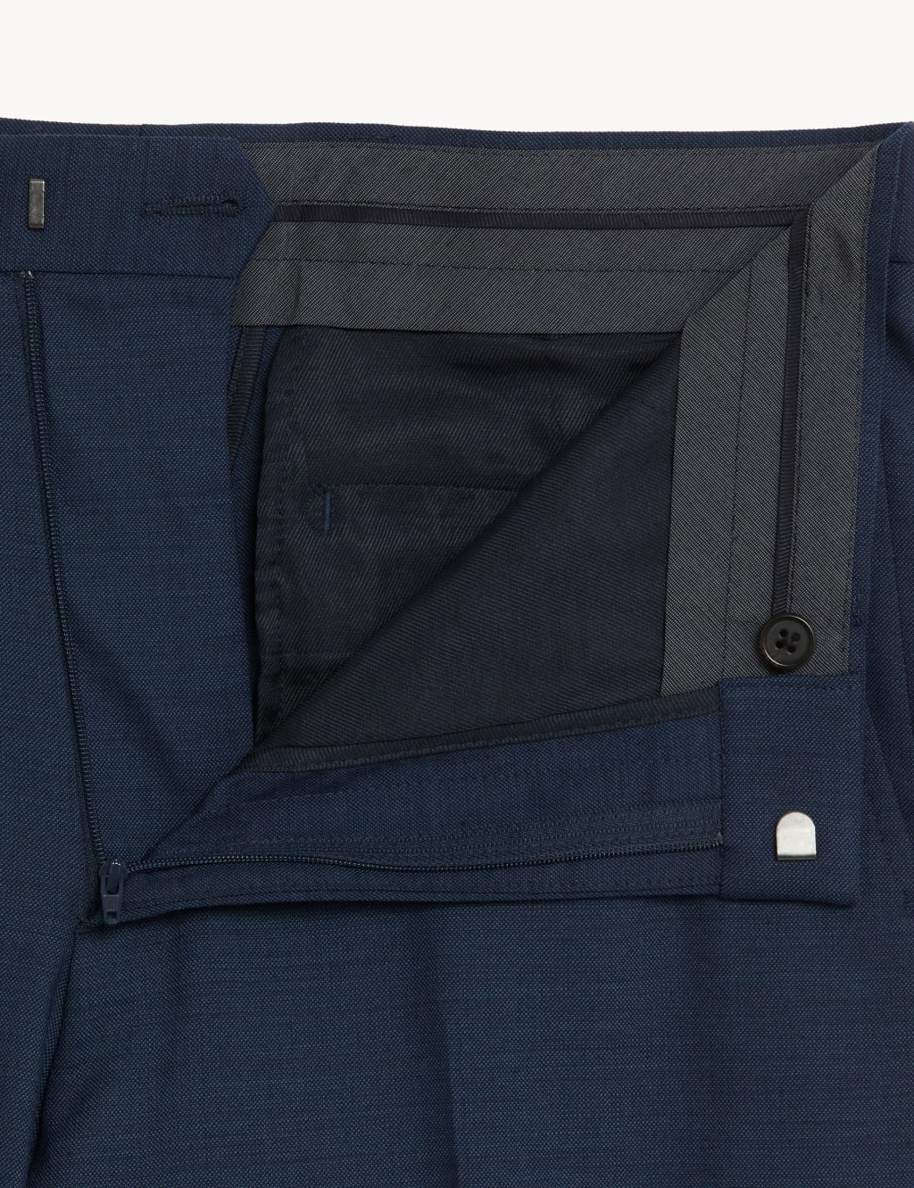 Regular Fit Wool Blend Flat Front Trousers 2 of 4