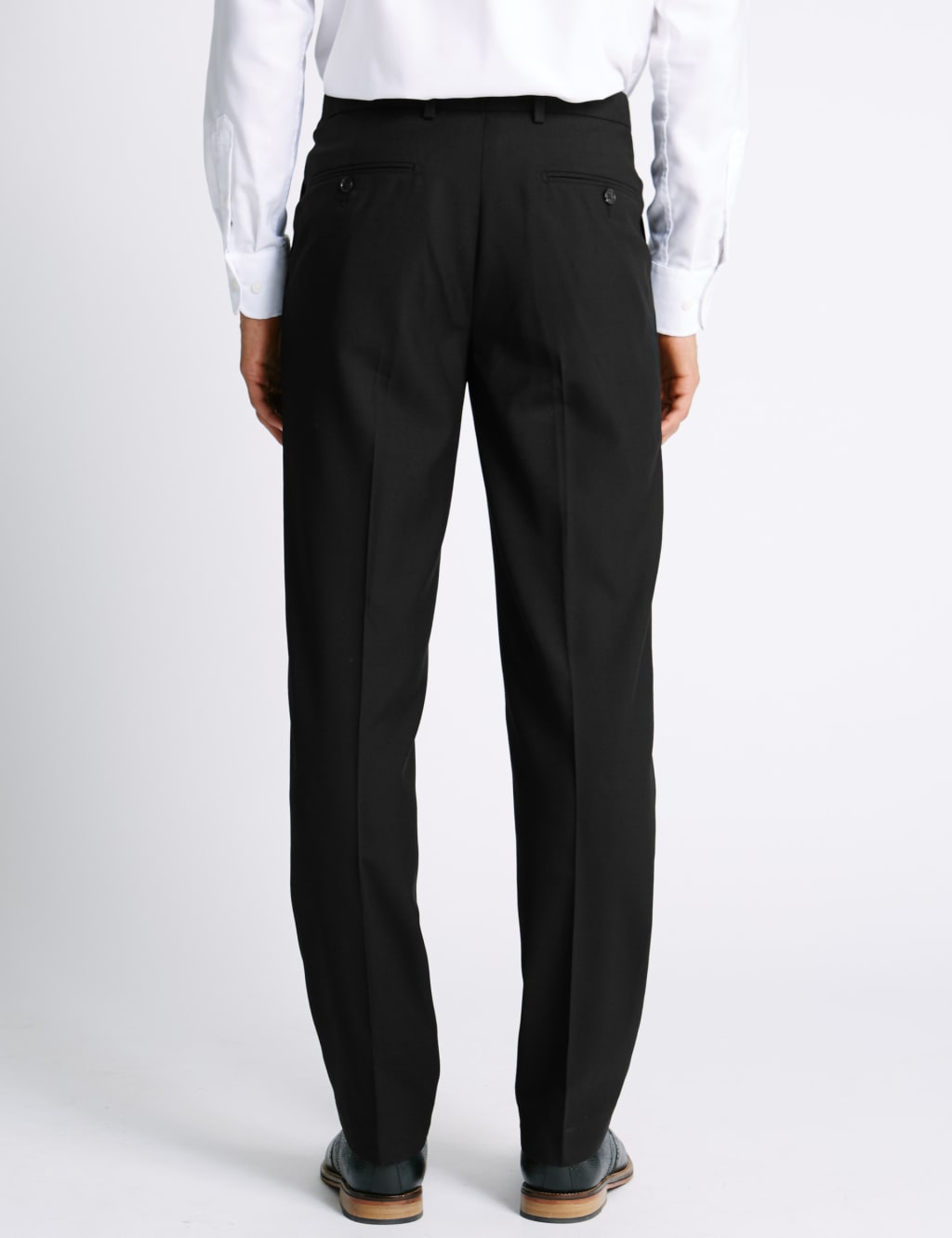 Tailored Wool Blend Twin Pleated Trousers 3 of 3