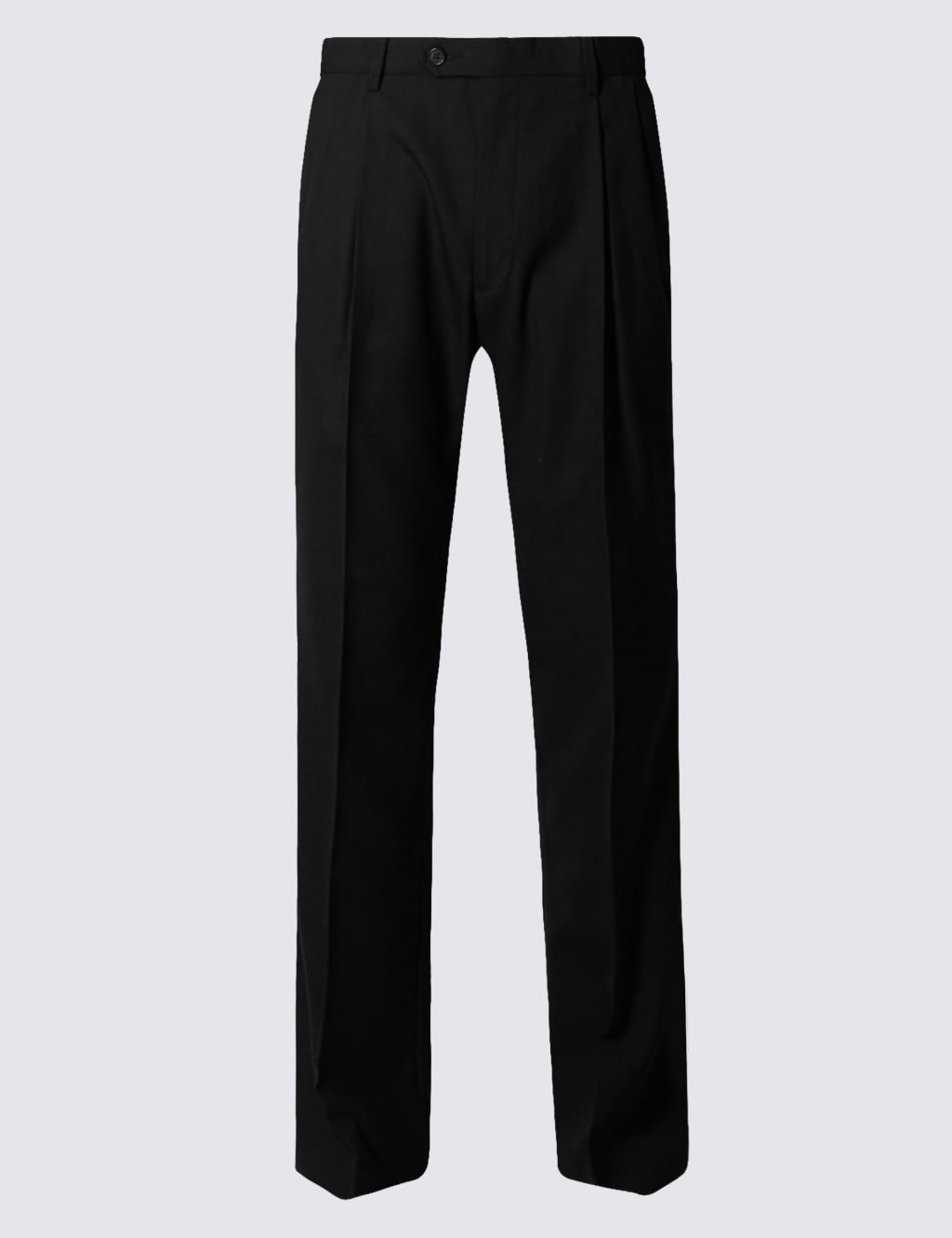 Tailored Wool Blend Twin Pleated Trousers 2 of 3