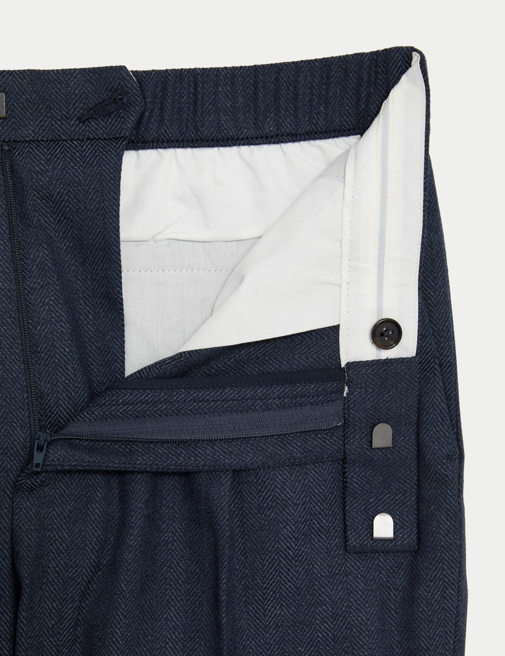Tailored Fit Half Elasticated Waist Trousers M S Collection M S