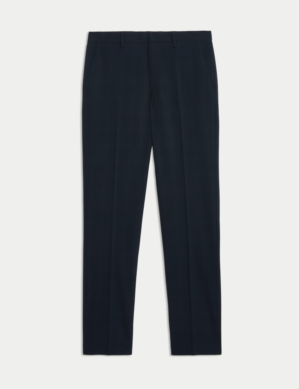 Tailored Fit Flat Front Check Trousers 2 of 5