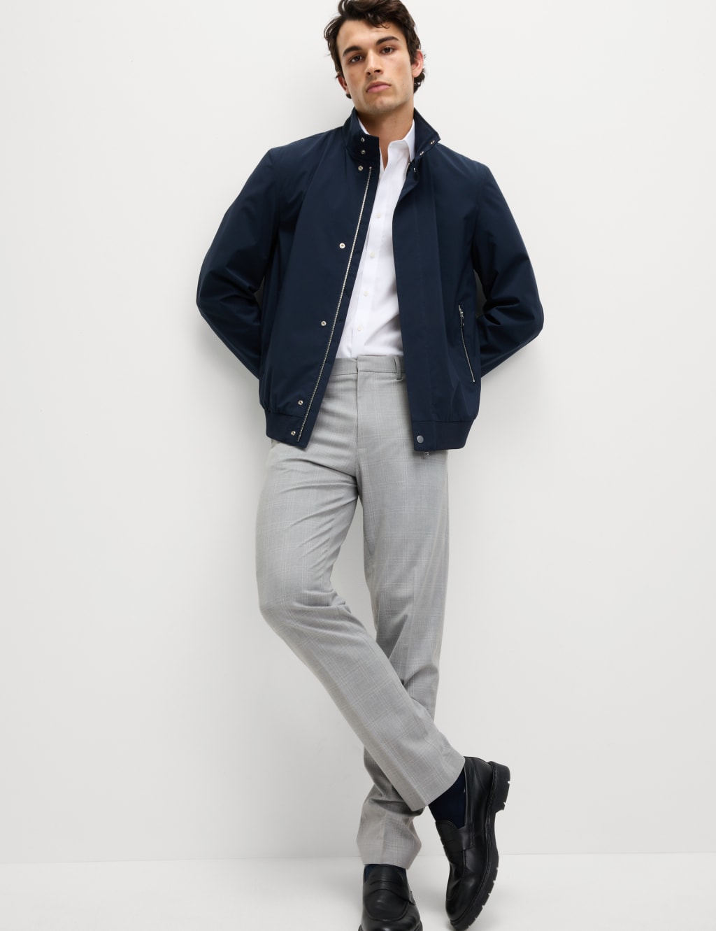 Tailored Fit Flat Front Check Trousers 3 of 6