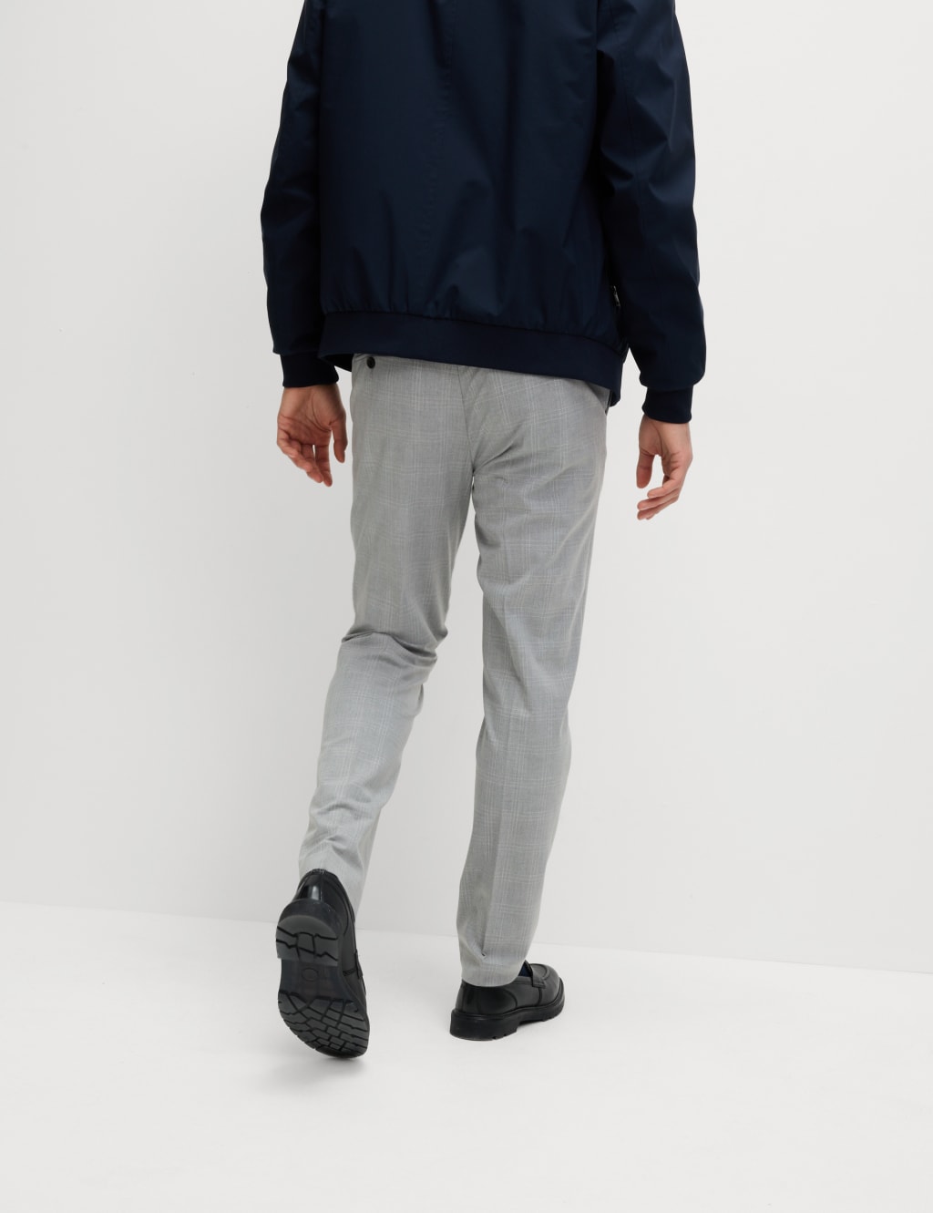 Tailored Fit Flat Front Check Trousers 5 of 6