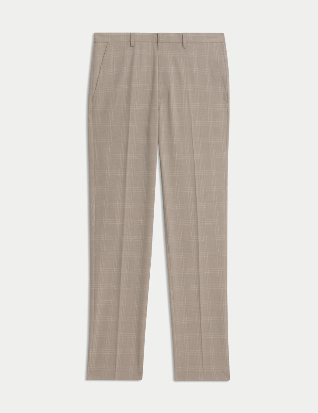 Tailored Fit Flat Front Check Trousers 2 of 6